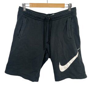 Nike NSW Sportswear Club Fleece Swoosh Shorts Mens Medium Black Pockets Faded